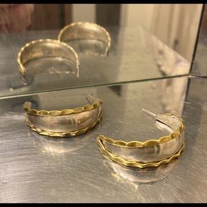 Sterling silver Brass trimmed earrings